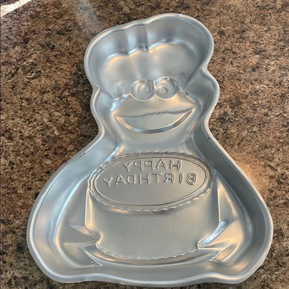 Happy Birthday Cookie‎ monster Cake Pan - Silver